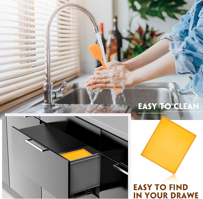 Thenshop 8 Silicone Dehydrator Mats & 10 Mesh Dryer Mats and 1 Baking Scraper, Reusable Non Stick Silicone Dehydrator Tray with Edge for Baking Fruits Meat Vegetables(Orange)