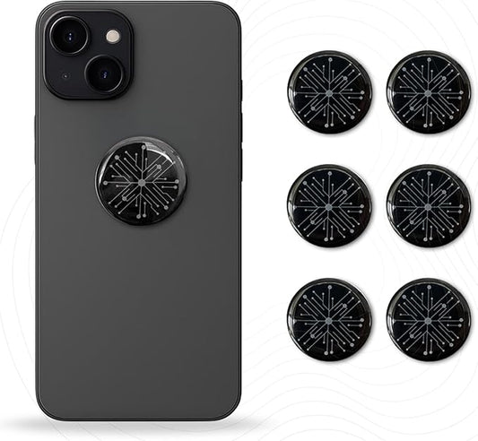 6 Pcs Neutralizer Stickers for Cell Phones Smart Phones Tablets Laptops Computer WiFi Printer TV Electronic Devices Black (Round)