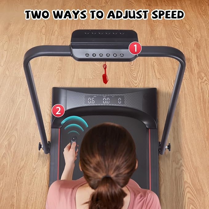 Walking Pad, Under Desk Treadmill 2.8HP Walking Pad Treadmill Under Desk No Installation Required with Cell Phone Holder LED Display Maximum Load 300LB Suitable for Home Treadmill in Small Space