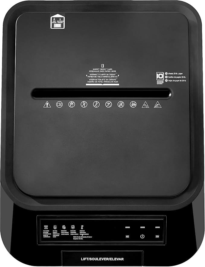 Amazon Basics 200-Sheet Auto Feed Cross-Cut Paper Shredder, High Security P-4, Anti-Jam, 8.5 Gallon Pullout Bin, Black