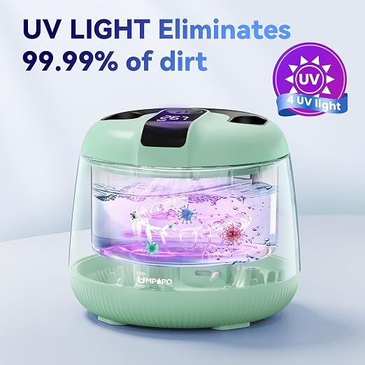 Ultrasonic Retainer Cleaner Machine 48kHz, Dental Cleaning Pod, Ultrasonic Retainer Cleaner for Dentures, Aligners, Mouth Guards, Toothbrush Heads and Jewelry with 200ML Capacity, LAB Supply | Gentle cleaning action works well on mouth guards, toothbru...