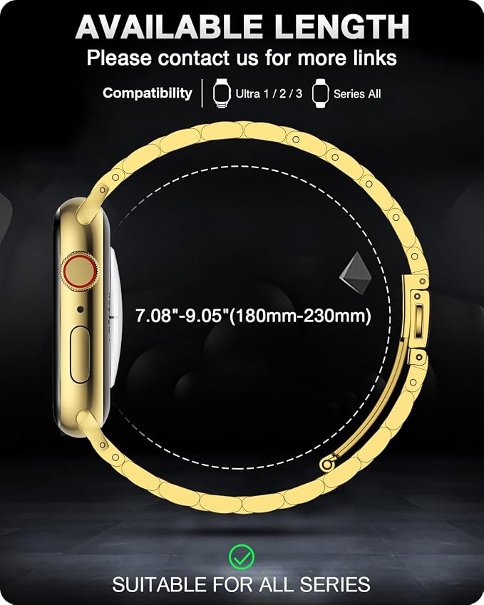 EPULY Metal Band Compatible with Apple Watch Bands for Men 49mm 46mm 45mm 44mm 42mm, Business Stainless Steel Strap for iWatch Series 11 10 9 8 7 6 5 4 3 2 1, SE3 2 1, Ultra3 2 1, No Tools Required