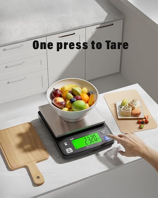 Polit KPT Digital Kitchen Scale – 0.5g Precision 13lb/6kg Food Scale with Stainless Steel Tray, Dual Power and Counting Mode for Cooking, Baking, Meal Prep and Seed or Hardware Uses
