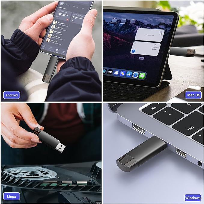 JOIOT 32GB USB C Flash Drive Dual USB 3.0 Flash Drive Type C + USB A Portable Type-C Flash Drive 2-in-1 USB-C Thumb Drive for Smartphone Tablet Computer Mac iPhone 15 (5 Packs)
