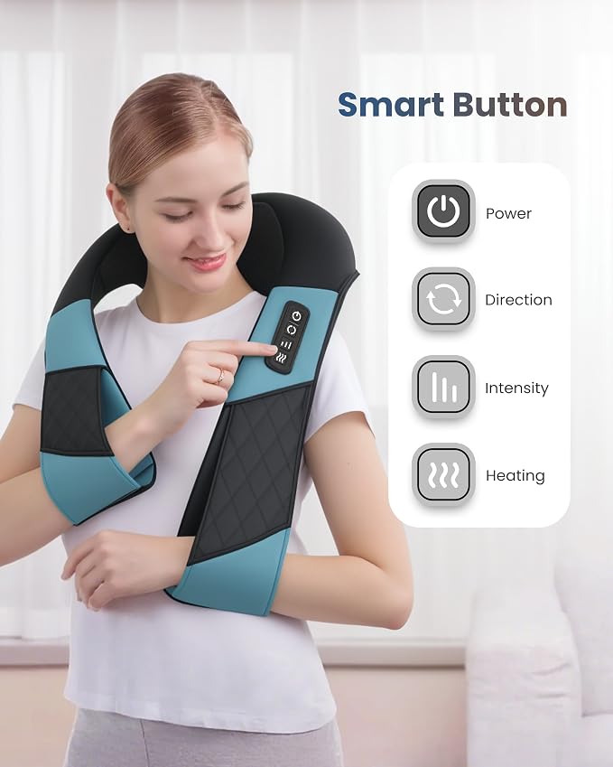 COMFIER Cordless Neck Massager with Heat, Back Massager for Pain Relief deep Tissue, 3D Shiatsu Neck Shoulder Massage, Gift for Dad Men