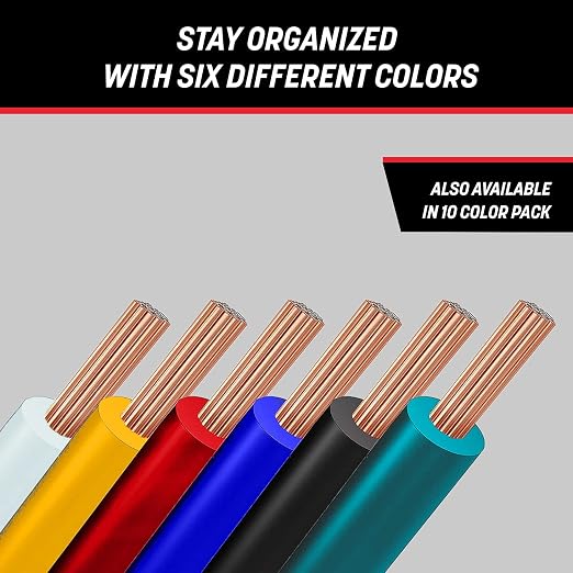 GS Power 600ft CCA 16 Gauge Wire Automotive, 100ft Spool-6 Colors, 16 AWG 12v Low Voltage, Speaker Electrical Wire Low Voltage Primary for Car Stereo Audio Trailer Harness Hookup Wiring LED Light DIY