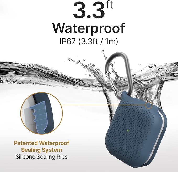 Catalyst Waterproof Case for AirPods 3rd Generation (2021) - Wireless and USB-C Charging Compatible AirPods 3rd Generation Case, Drop Protection Cover for AirPods 3 One Piece Design with Carabiner