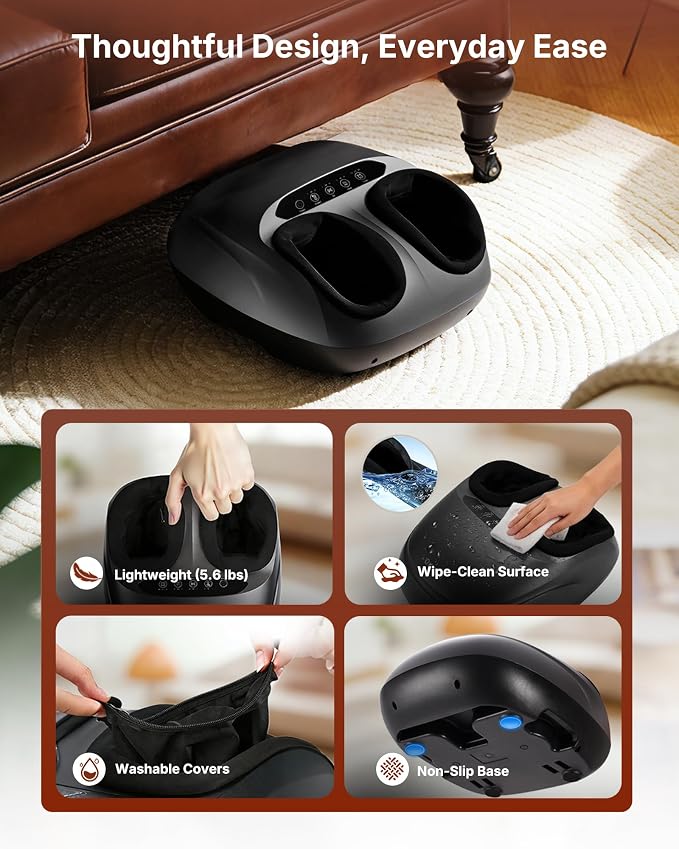 KNQZE Shiatsu Foot Massager with Heat, Compression, Deep Kneading Foot Massage for Plantar Fasciitis Relief, Remote Control, Multi Massage Modes, Auto Shut-Off Timer, FSA Eligible, Fathers Day Gift