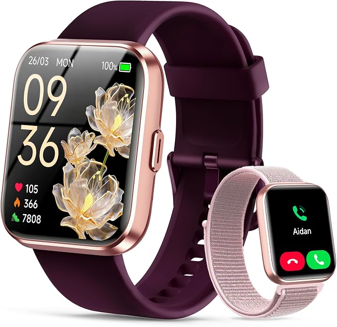 Smart Watches for Women, 1.83" Alexa Smart Watch for Android Phones & iPhones with Calls/Messages, 120+ Sport Modes Fitness Watches for Women Men with Heart Rate Monitor, Sleep/Activity/Health Tracker