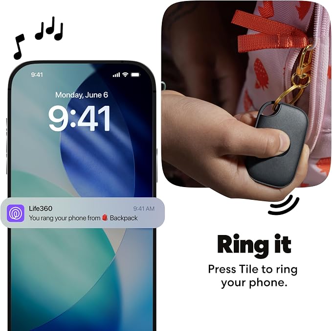 Tile by Life360 Pro - Powerful Bluetooth Tracker, Key Finder and Item Locator for Keys Bags, and More. Both iOS and Android Compatible. Phone Finder. 2-Pack (Black/White)