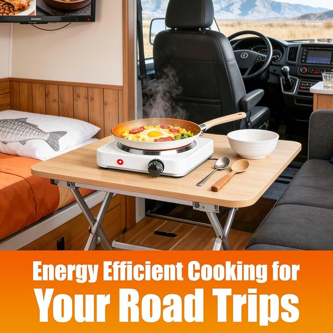 Portable Hot Plate, 1500W Cast Iron Single Countertop Burner, Electric Stove with 5 Levels Adjustable Temperature, Cooktop for Home RV Camping, Easy to Clean, White
