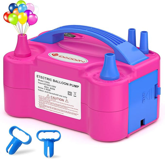 ID IDAODAN 4-in-1 Electric Balloon Pump with Triple Nozzles, Dual Motor Balloon Inflator & Deflator for Latex, Foil & 260Q Balloons