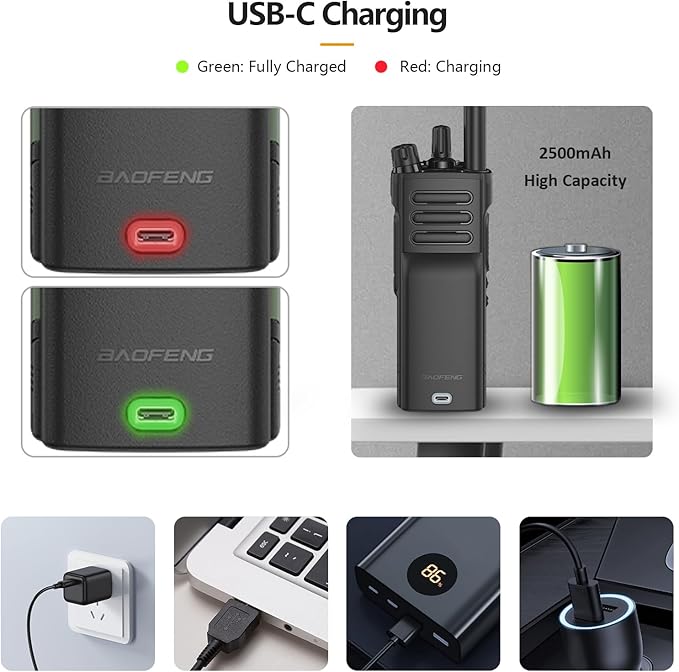 BAOFENG UV32 Radio 10W Walkia Talkie GPS Two Way Raido USB-C Charging Multi-Band FM/AM UV-32 Handheld Radio