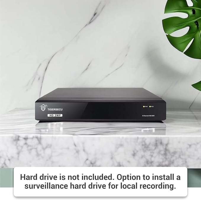 TIGERSECU Super HD 1080P 8 Channel DVR Security Recorder Without Hard Drive, Hybrid 6-in-1 CCTV DVR Recorder Compatible with 2MP and 5MP TVI, AHD, CVI, Analog, RS485 PTZ and IP Cameras