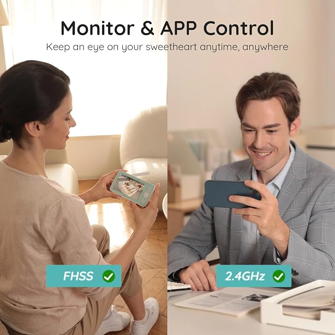 BOIFUN 2026 Upgraded 2K WiFi Baby Monitor with Camera and Audio, Smart Night Light, APP & 5" Split-Screen Control, Motion/Cries/Sound/Custom Alarm Zone Detect, Auto Tracking, Humidity Temp Detect