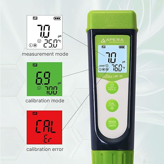 Apera Instruments GroStar Series GS1-P pH/ORP Pen Tester Kit with Replaceable Double-Junction pH Probe and ORP Probe for Hydroponics Water Quality Testing, Gen II