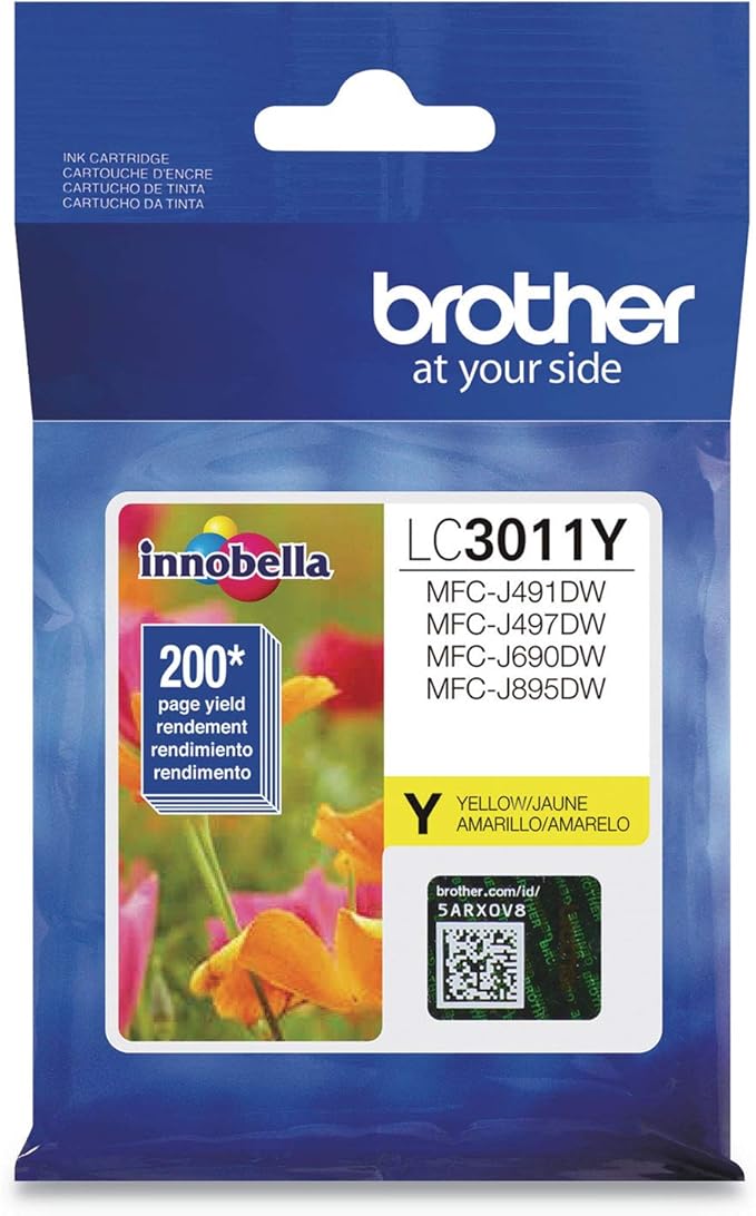 Brother Printer LC3011Y Single Pack Standard Cartridge Yield Up to 200 Pages LC3011 Ink Yellow