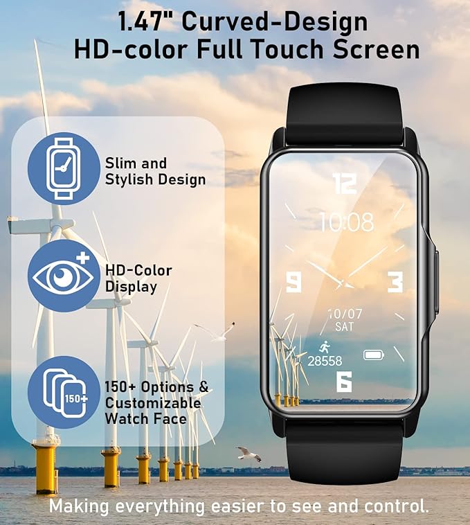 Fitness Tracker Smart Watch with Heart Rate Blood Oxygen Blood Pressure Sleep Monitor Step Calorie Counter Pedometer for Women Men