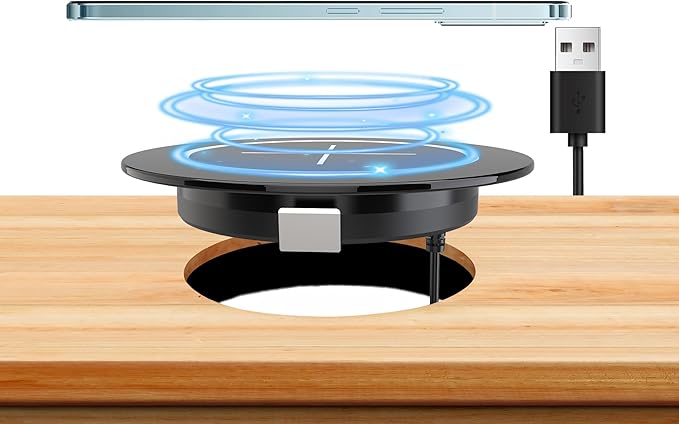 Magnetic Wireless Charging Station for Apple Series, Desk Wireless Charger Fast Charging Pad Furniture Desktop Nightstand, for iPhone 17/16/15/14/13/12 Pro/Max//Plus, AirPods 3/2/Pro 2/Pro(Black)