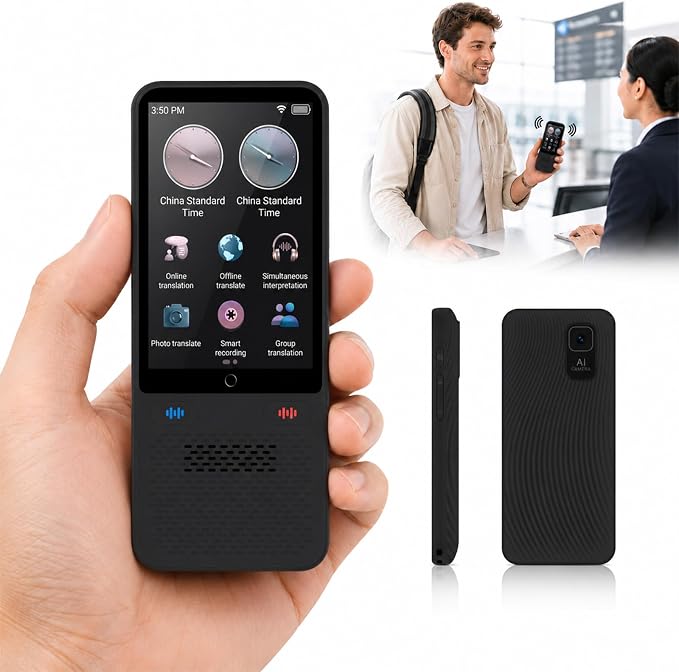 Pocket Language Translator Device No WiFi Needed Two Way Instant Translator with Offline Voice Photo Translation for Travel English Spanish Menus Hotels