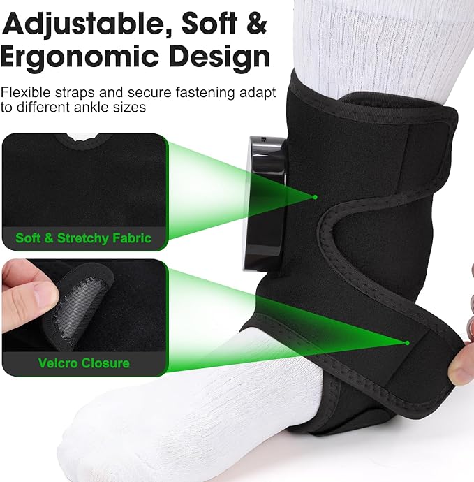 2 Pack Cordless Ankle Massager with Heat, Foot Massager for Pain Relief, FSA Feet Massager, Ankle Heating Pad, Foot Heating Pad, Foot Ankle Massage, Foot Ankle Heating Pad, HSA Eligible, Black