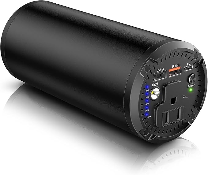 Portable Laptop Charger with AC Outlet, 98Wh/100W Power Bank 27000mAh External Travel Battery Pack with LED Flashlight for MacBook, IPad, Dell, HP, Samsung, iPhone, Switch and More
