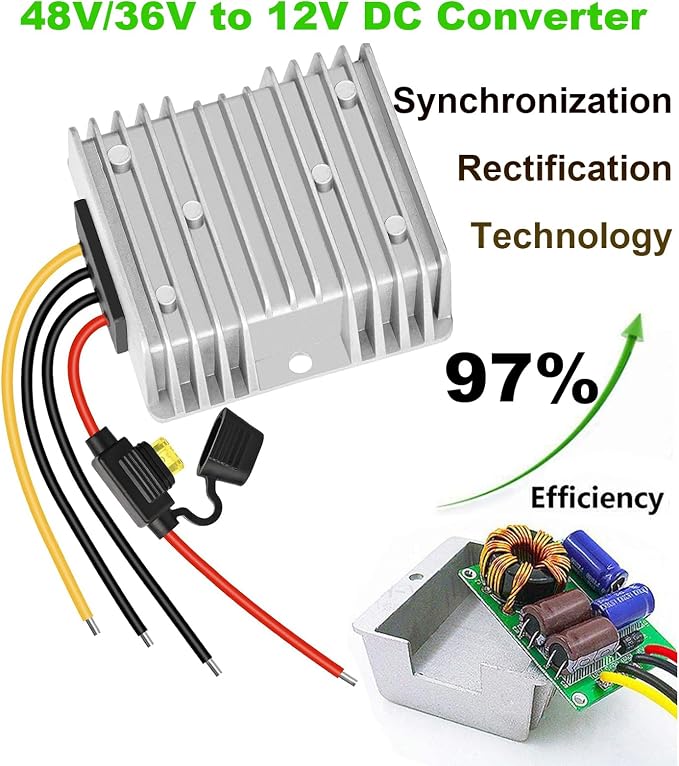 10A 120W Golf Cart 18V 20V 24V 36V 48V Step Down to DC 12V Converter Voltage Regulator Reducer Power Buck Converter Waterproof Transformer