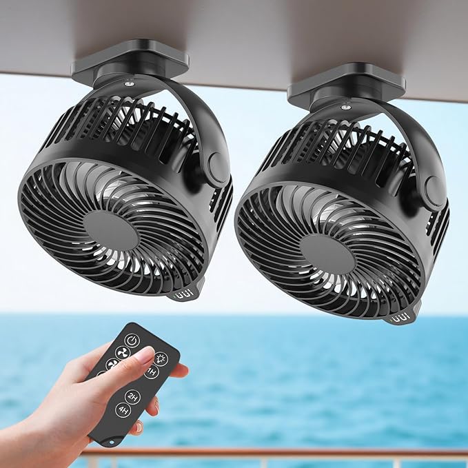 [Upgraded 2X Magnet] 2-Pack Magnetic Cruise Approved Fan with LED Display, 12000mAH Battery Operated Fan, Timer & Light, Fits for Cruise Ship Cabin, Sleeping, Camping, Travel & Cruise Essentials 2026