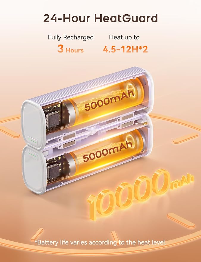 RORRY Hand Warmers Rechargeable 2 Pack, 10000mAh 360° Heating Magnetic Electric Hand Warmer, 24Hrs Warmth Portable Reusable Pocket Heater for Camping Hunting Gifts for Men Women