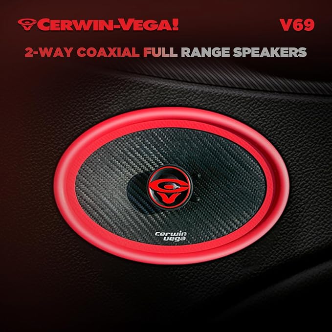 CERWIN-VEGA! V69 6"× 9" VEGA 2-Way 420 Watts 4 Ohm Copaxial Full Range Speakers(Pair)