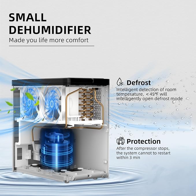 Airplus 1,500 Sq.Ft max 30 Pints Dehumidifier for Basement with Drain Hose, small dehumidifier with Reusable Filter,dehumidifier for rv Auto Shut
