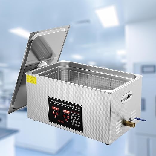 VEVOR Ultrasonic Cleaning with Digital Timer & Heater, Professional Ultra Sonic Jewelry Cleaner, Stainless Steel Heated Cleaning Machine for Glasses Watch Rings Small Parts Circuit Board (22L)