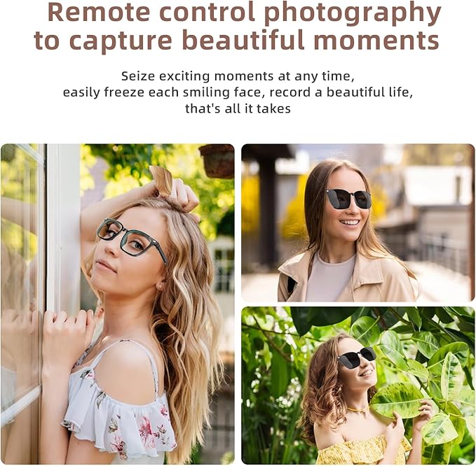 Smart Bluetooth Glasses for Men & Women, Magnetic Lenses 3-in-1(Blue Light Blocking/UV400/Night Vision), Auto On/Off, Call/Music, IP65 Waterproof, Wireless Audio Stylish Eyewear for Driving/Working