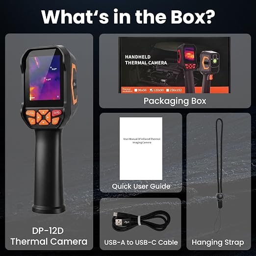 Handheld Thermal Camera, 240 x 180 TISR Resolution, -4°F-1022°F, 25Hz Infrared Camera, Thermal Imaging Camera 120 x 90 IR Resolution for Home Inspection Electrical HVAC DIY