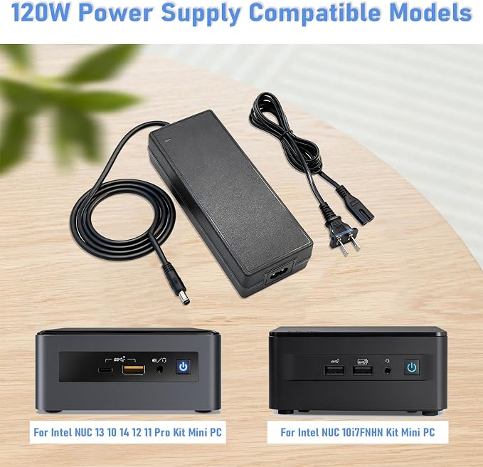 19V Power Cord Charger Adapter Compatible with Intel NUC 13 10 14 12 11 Pro Kit Mini NUC10i7FNH Power Supply Replacement PERFEIDY Power Supply Cord Charger PSU