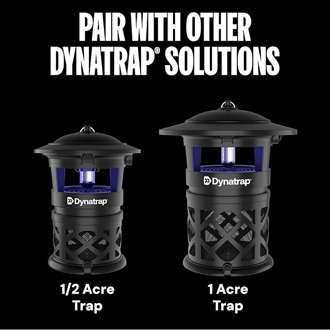 Dynatrap Outdoor Bug Trap 1/4 Acre UV LED Light Mosquito, Fly, Gnat, Moth, Wasp Trap, Chemical-Free Bug Zapper Alternative, Rechargeable and Portable Flying Insect Catcher with Cordless Capability