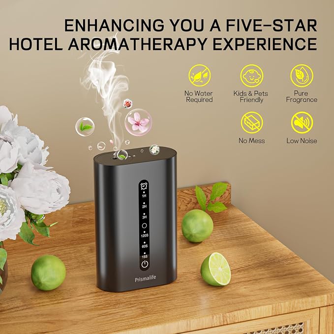 2026 Upgrade Smart Plug in Diffuser, Waterless Scent Diffusers for Home Cover Up to 800 Sq. Ft with 3 Mist Levels & Timers, Waterless Essential Oil Diffuser with RGB Lighting for Home, Office