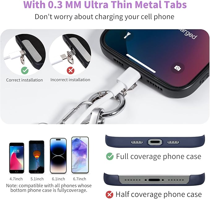 Tiostep Clip and Go Strap for Phone with Wallet Crossbody Phone Lanyard with Anti-Theft Zipper Pouch Detachable Quilted Wrist Wallet with RFID and ID Window for Daily Travel.