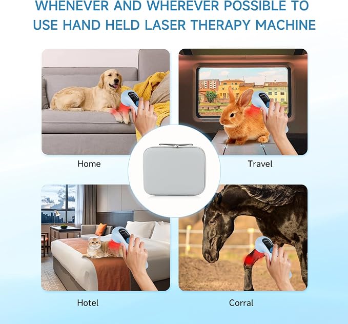 5000mAh Pro Cold Laser Therapy Device for Dog lllt low level Nir Red Light Therapy Machine Pet Pain Relief 808/650nm Handheld Vet Infrared Laser Wand for Wound Healing Cat Muscle Relax Treatment