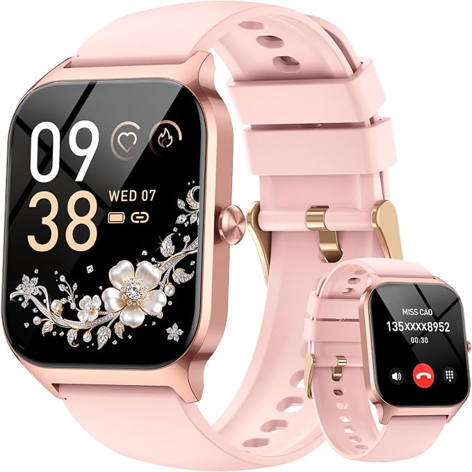 Smart Watch for Women Fitness Tracker: 1.85" Smartwatch for Android Phones iPhone Compatible Samsung Bluetooth Call Answer/Make Womens Watches Activity Heart Rate/Sleep/SpO2 Monitor IP68 Waterproof