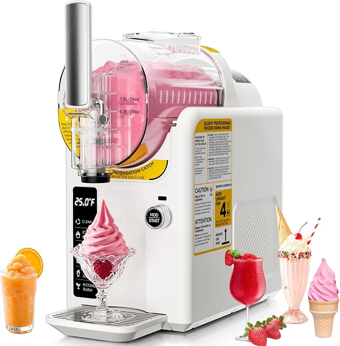 Ice Cream Machine Frozen Drink Maker, Slushie Machine for Home - Slushy Machine Maker No Ice Needed Self Cleaning, 5 Preset for Soft Serve Ice Cream, Slushie, Margarita, Frappés, Milkshake