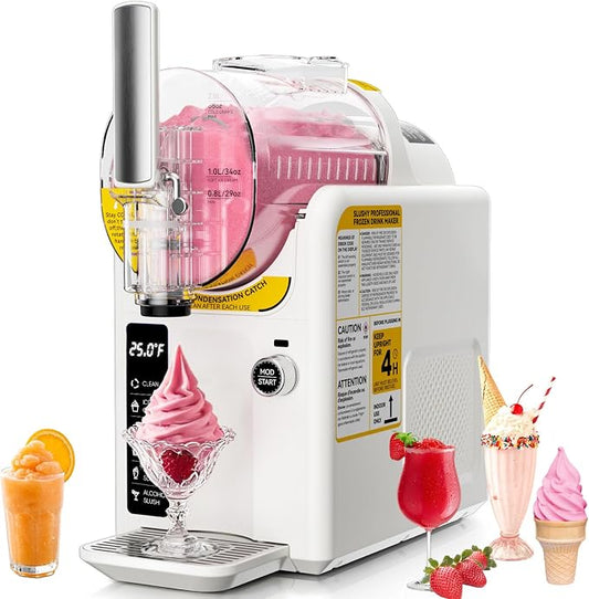 Ice Cream Machine Frozen Drink Maker, Slushie Machine for Home - Slushy Machine Maker No Ice Needed Self Cleaning, 5 Preset for Soft Serve Ice Cream, Slushie, Margarita, Frappés, Milkshake