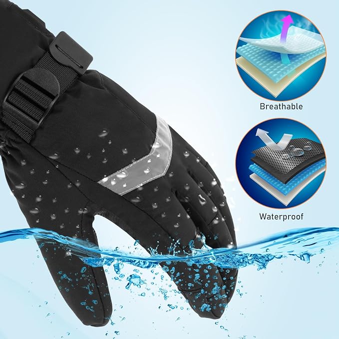 Heated Gloves for Men Women - 5V 5000mAh Rechargeable Heating Gloves 3 Heating Levels Electric Non-Slip Heated Gloves, Hand Warmer for Winter Skiing Motorcycle Cycling Camping