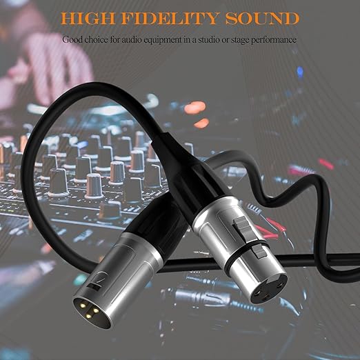 Tisino 10FT XLR Cable, 4 Pack Microphone Cable XLR Male to XLR Female Balanced Microphone Cord Compatible with Preamps/Speaker Systems and More - 3m/10ft