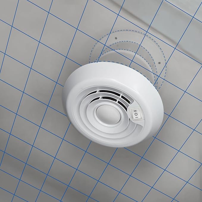 Pactrade Marine RV Roof Vent Fan - Quiet, Weatherproof 12V Exhaust Fan for Sheds, Trailers, Campers, & More | Odor & Moisture Control | Easy Install, Low-Profile, White (12V)