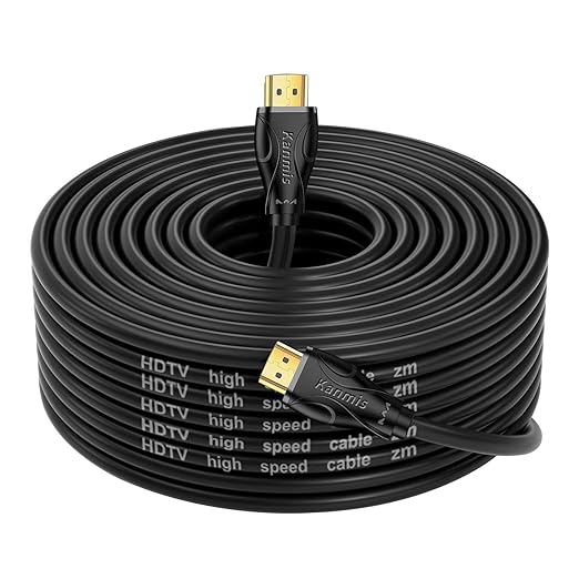 4K HDMI Cable 65ft, High Speed Cables (HDMI2.0,18Gbps,1080P)-Ethernet Audio Return Video 4K HDMI Cable, High Speed Gold Plated Connectors, Compatible with PlayStation Arc PS3 PS4 PC HDTV