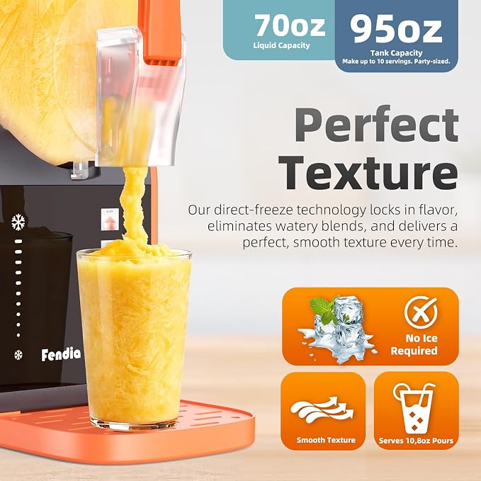Max 95oz Slushie Machine with 6 Smart Presets, No Ice Needed Frozen Drink Maker for Home, Quick 30-Min Freeze for Slush, Margaritas, Smoothies, Ice Cream & More, Large Capacity Party Slushy Maker