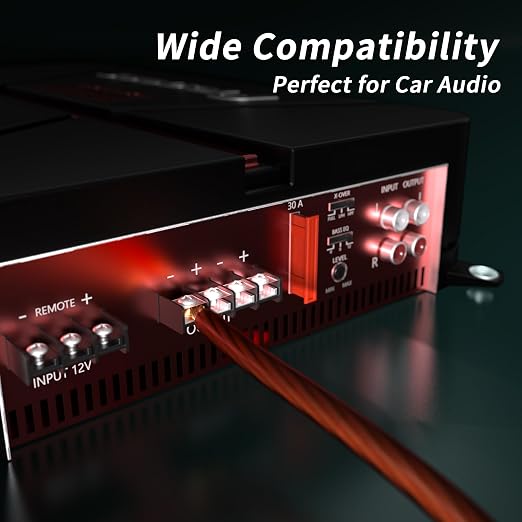 4 Gauge Wire 25FT Black Copper Clad Aluminum CCA Battery Cable, Primary Power/Ground Cable for Car Audio Speaker, RV Trailer, Amp, Inverter RV Truck, Marine, Solar Equipment, Translucent Jacket