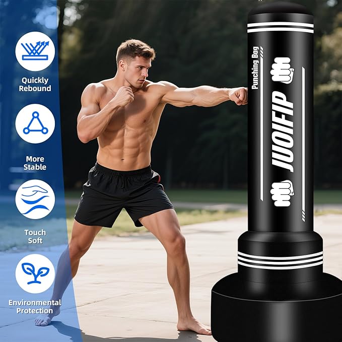 Heavy Punching Bag with Stand Adults Teens,70" Freestanding Boxing Bags Kicking Bag Heavy Bag with Boxing Gloves and Electric Air Pump, Kickboxing Training Equipment Bags Thai Fitness Karate