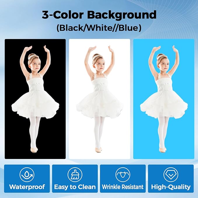 Photo Light Box, Portable 47"x20"x55" Photo Studio Light Box, Shooting Tent Kit with 576 Light Beads and 3 Color Backdrops. Large Lightbox with 6 Stepless Dimming Light Boards for Photography